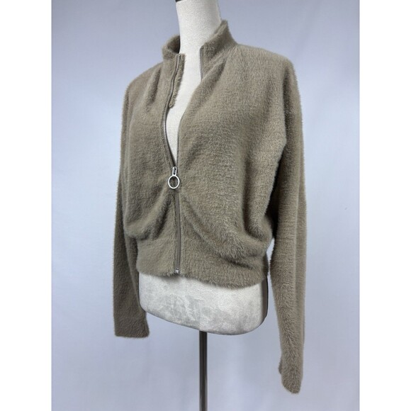 Gymshark x Whitney Simmons Full Zip Jacket Cement Brown Taupe Size Medium - Picture 11 of 11